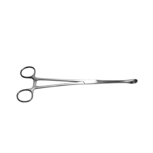 [HER-5-46-5] Pinza de anillos Foerster porta esponja recta 24 cm Acero Alemán Premium