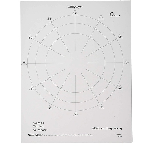 [WEA-50120] Tarjeta para oftalmoscopio BIO para fondo de ojo Paq. con 25