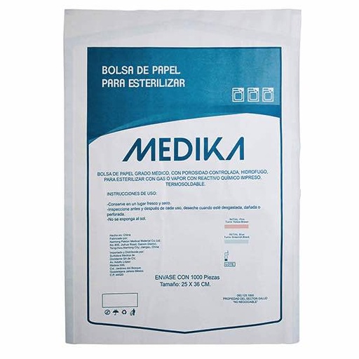 [MDK-622536] Bolsa para esterilizar 25x36 cm para gas o vapor caja c/1000 bolsas