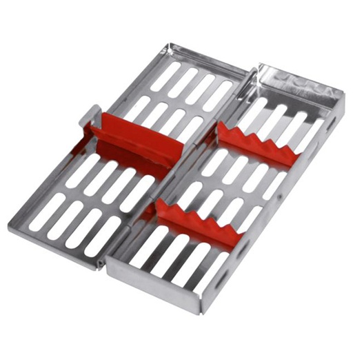 [HER-N-0293] Caja o charola para esterilizar instrumental con soporte interno 21x6.5x2.2 cm