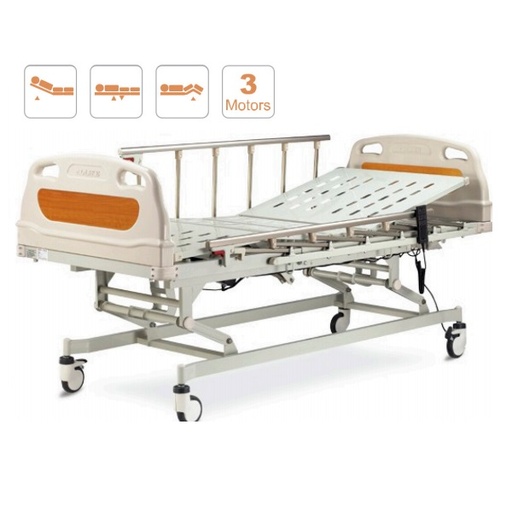 [DCO-MC-02P] Cama hospitalaria electrica con 3 posiciones y barandales de aluminio