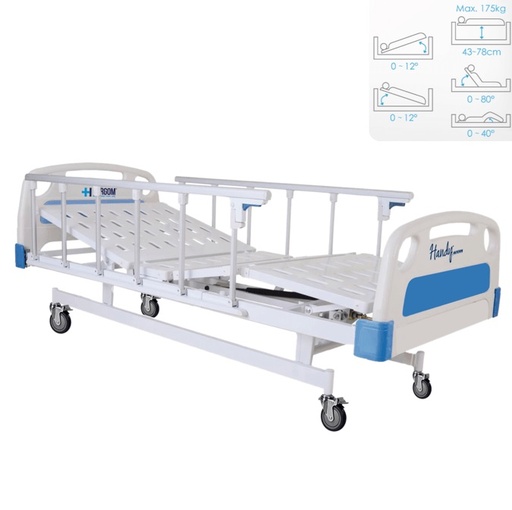 [HNY-C3238-2] Cama para hospital eléctrica 5 posiciones con Trendelemburg base semisolida