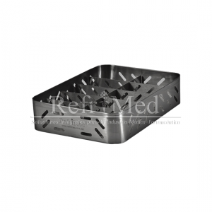 [REF-CVE-E] Canastilla de acero inoxidable para guardar y estibar vacunas y biológicos de 30 x 22 x 6.5 cm Cat. REF-CVE-E Refrimed