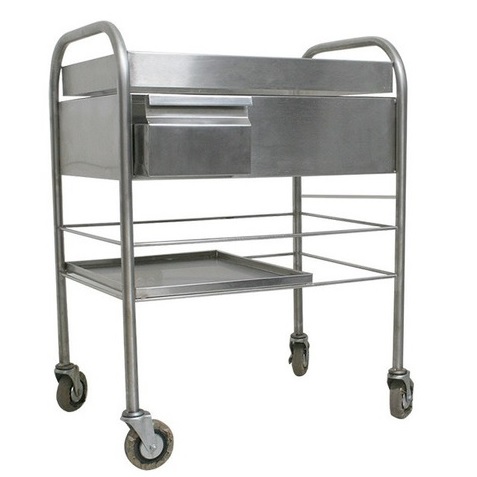 [HEL-HM69] Carro para medicamentos 70x40x90 cms en acero inoxidable con llantas de 4"