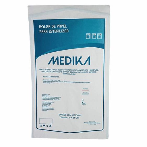 [MDK-623051] Bolsa para esterilizar 30x51 cm para gas o vapor caja c/500 bolsas.