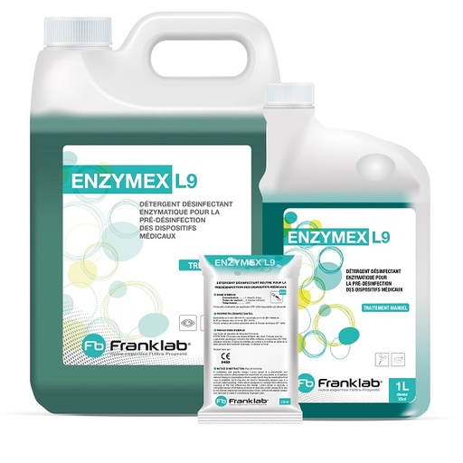 [FKL-EL9-CORR] Detergente desinfectante multienzimatico para el lavado manual de dispositivos médicos Enzymex L9 caja c/4 bidones de 5L