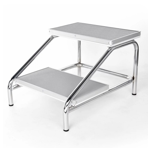 [CIS-4100] Escalera de dos peldaños tubular cromada 50x40x32cm